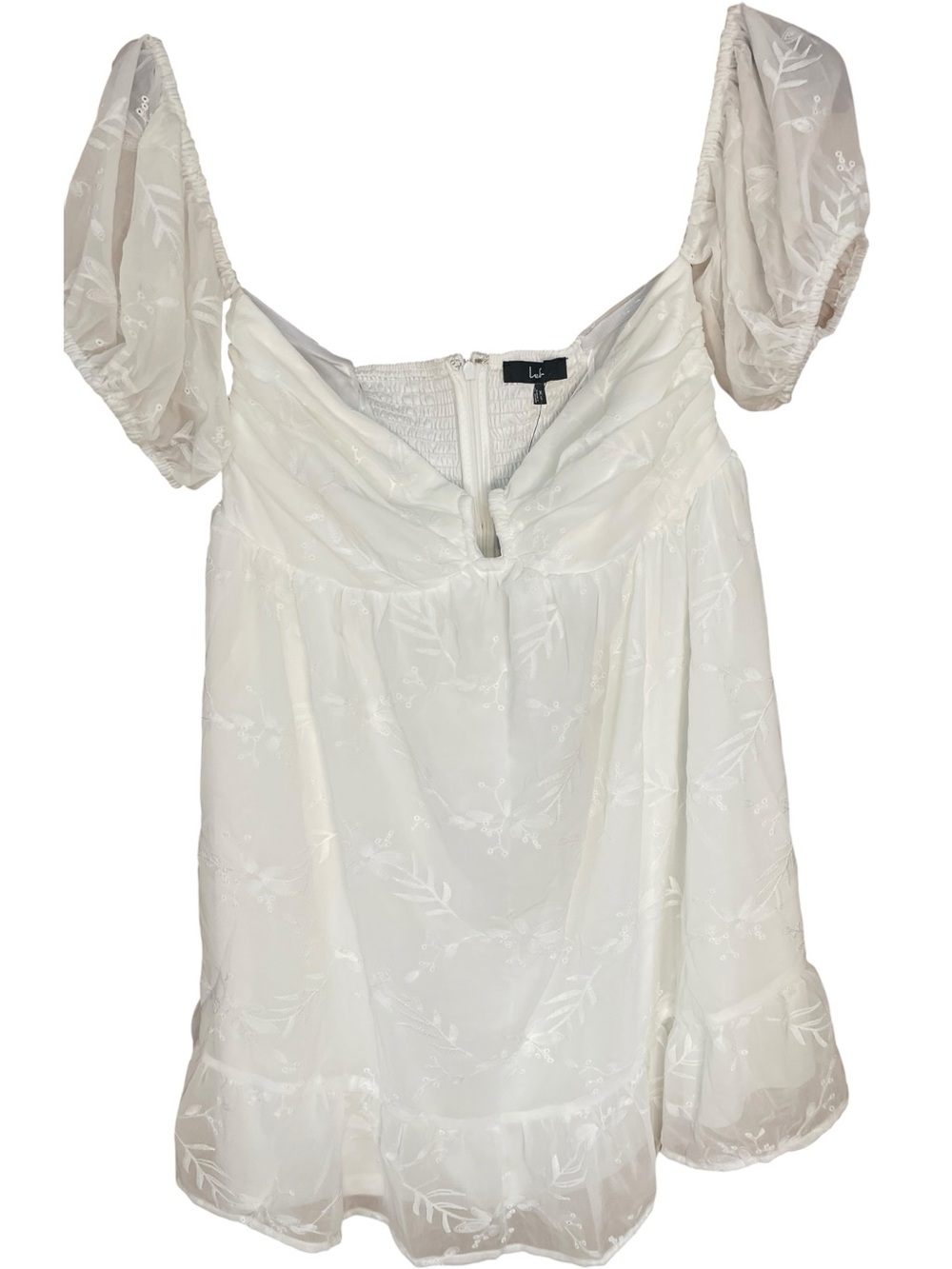 Lulus Cutest Icon Embroidered Off-the-Shoulder Mini Dress White